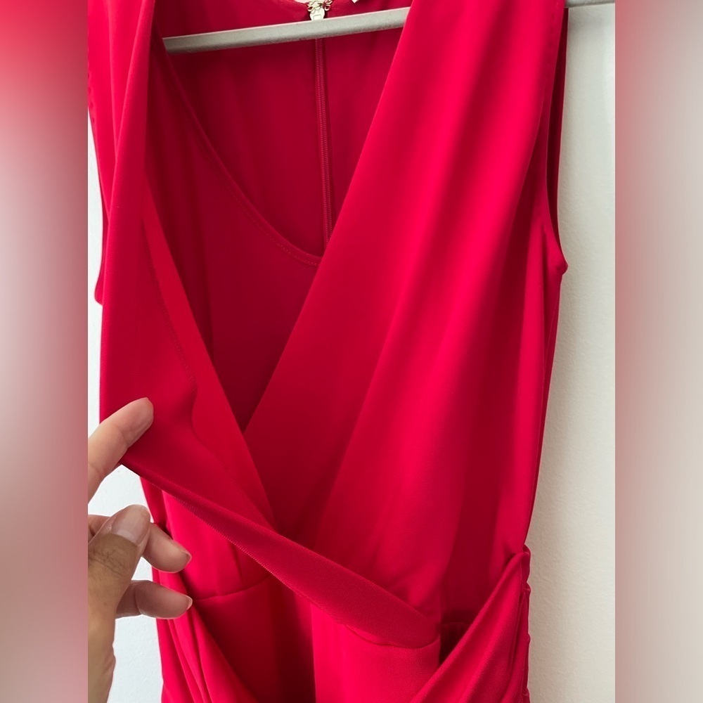 MaxMara Red Cocktail Midi Sheath Party Dress size 38 - Picture 3 of 10